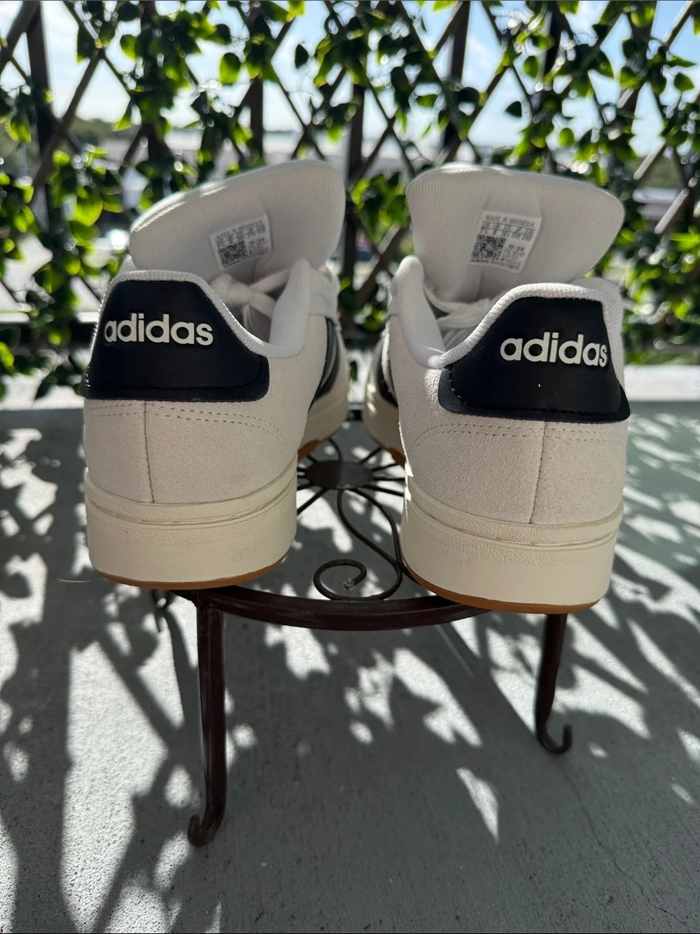 Adidas White Suede Low-Top Sneakers with Black Logo